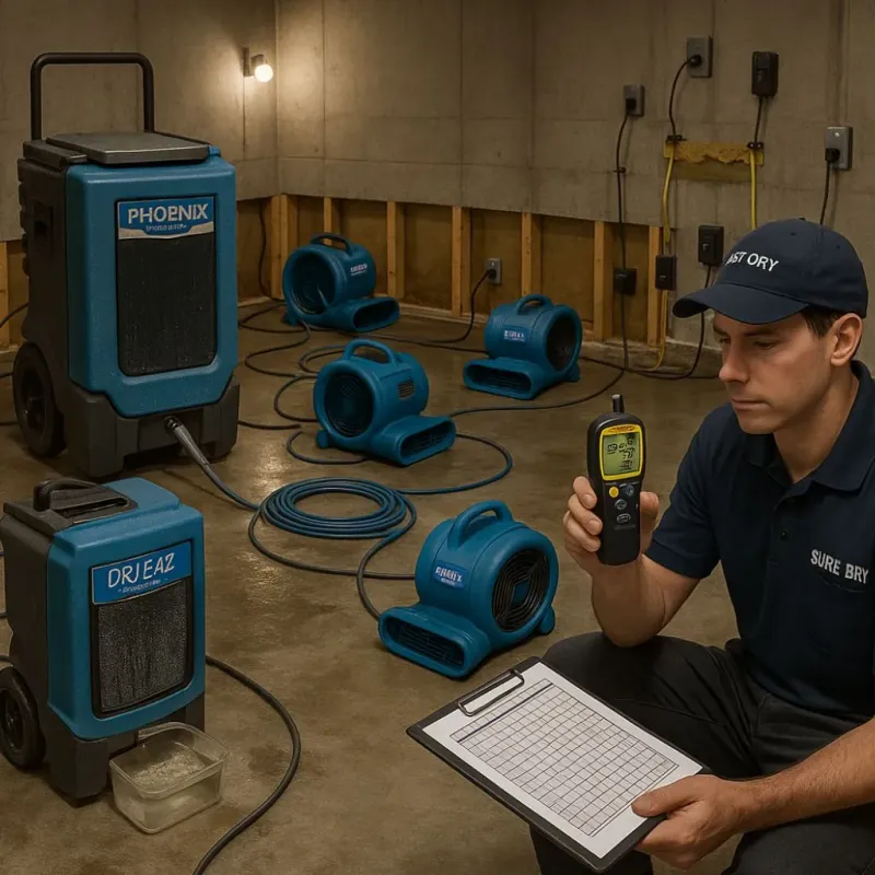 Structural Drying and Dehumidification process in Hyannis, MA